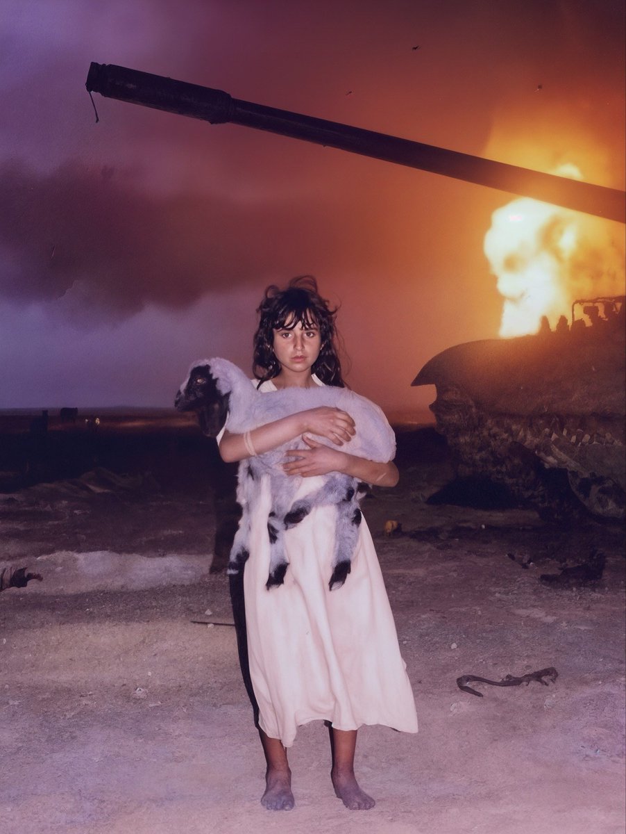 menavisualss's tweet photo. 🇰🇼 Bombing of Oil Wells, Kuwait, Gulf War, 1991. 

🌧 The combination of rain and oil well fire smoke triggers a toxic chain reaction across the entire ecosystem. As rain washes polycyclic aromatic hydrocarbons (PAHs) and heavy metals like nickel and vanadium into the soil and water, these pollutants enter the food chain, causing organ failure and reproductive issues in animals while increasing carcinogenic risks and chronic respiratory diseases in humans. Acidified water bodies can rapidly deplete fish populations, collapsing aquatic ecosystems and threatening food security for local communities. Even after settling, these fine particulates (PM2.5) can be resuspended by wind from dried surfaces, leading to deep lung damage in both people and wildlife.