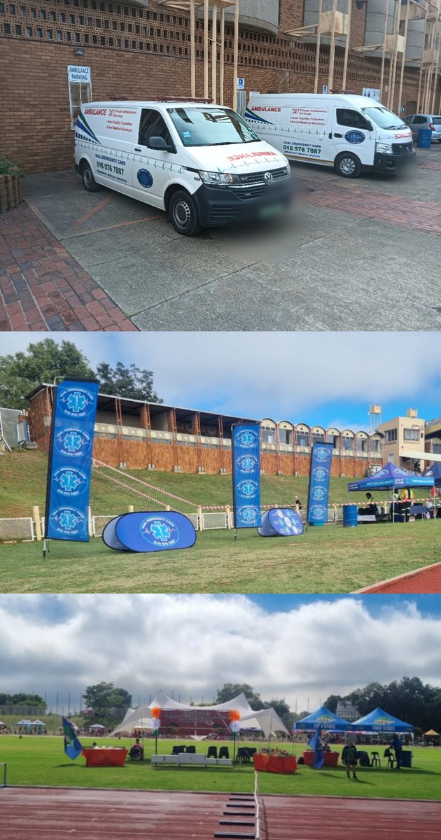 VEC proudly appointed as the Event Medical Service provider for the Free State Primary Schools Athletic championships at DP de Villiers stadium in Sasolburg.
Does your Event Medical Service provider comply with the National Health Act,2003 (Act no 61 of 2003) - Ambulance