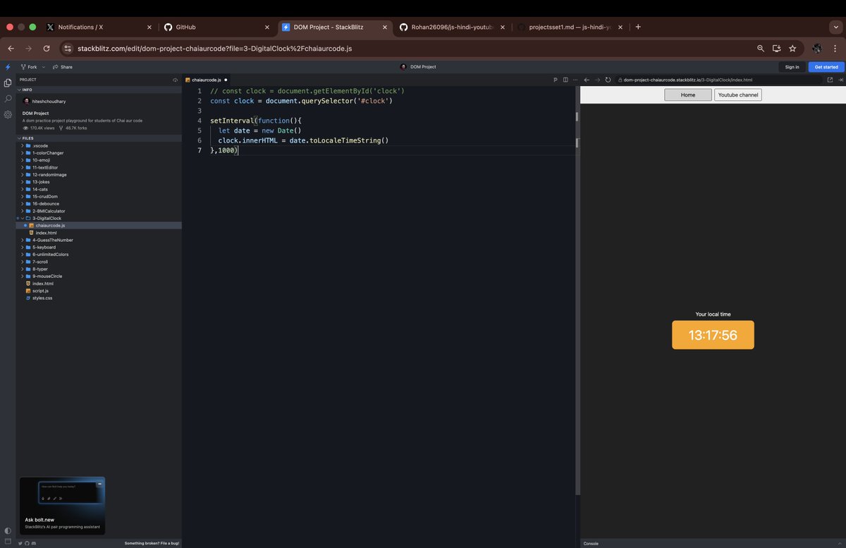Rohan_269's tweet image. A small project - Digital Clock....

#javascript #project #ChaiAurCode