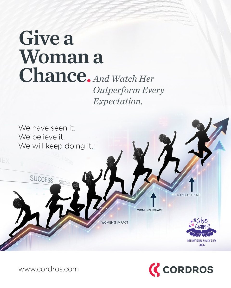 This one is for the women who were given a chance and never looked back.

For the women who continue to create their own chances, this is for you, too.

May we continue to pave the way for more women to succeed.

Happy International Women's Day

#GiveToGain #IWD20 #Cordros