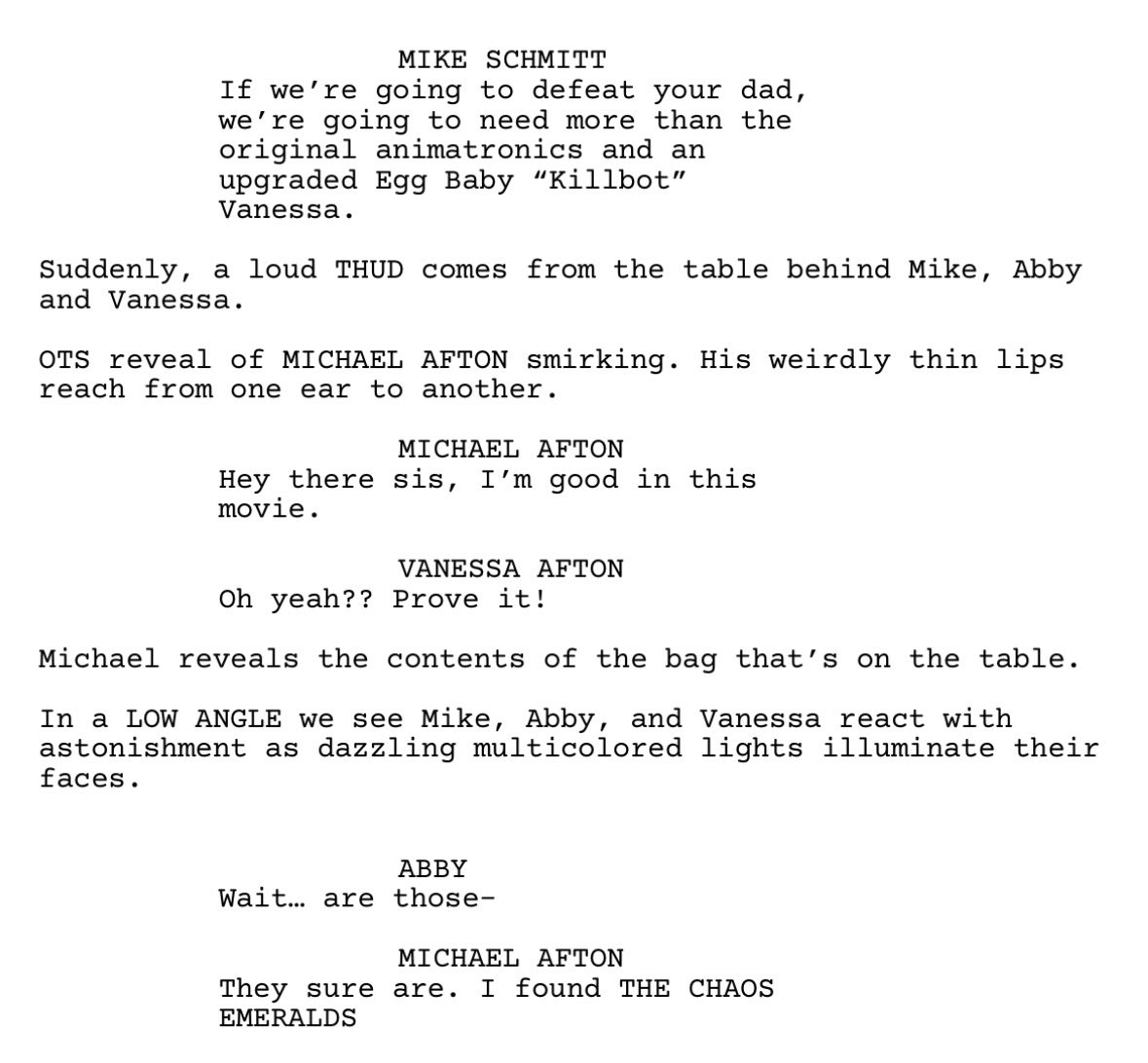This is what my FNAF 3 script would look like btw