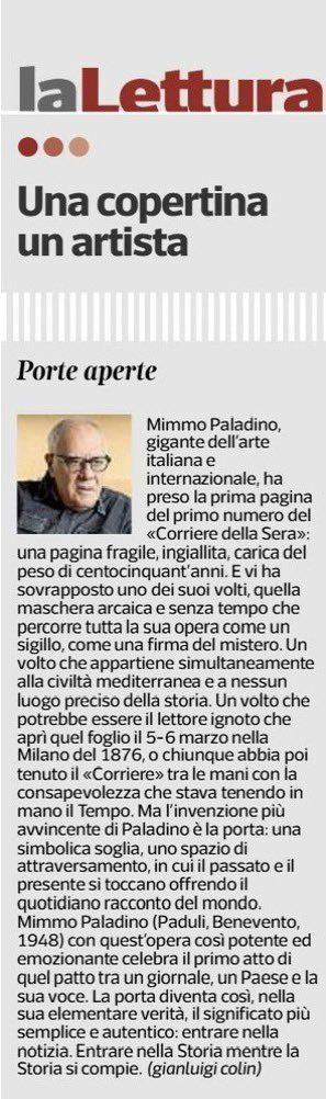 gdt62's tweet photo. Porte aperte, cover @La_Lettura di #MimmoPaladino per i #150anni del @Corriere 

@CorriereBN @CorriereCultura @CorriereLOGIN https://t.co/CMNMqbYBci