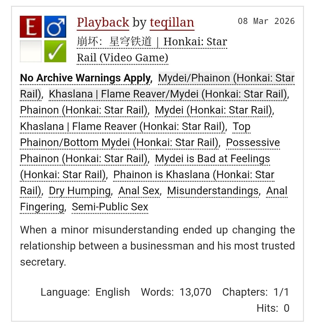 My newest #phaidei | #khasdei fic (*σ>∀<)σ

– 13k words | 1/1 !
– CEO Khas x Secretary Mydei
– HEAVY possessive behavior