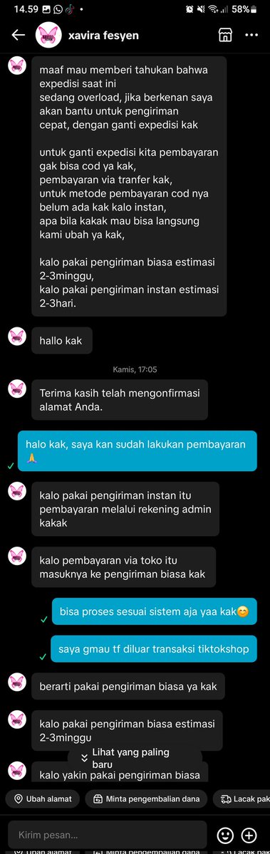 arassze's tweet photo. @discountfess kalo gini tu sellernya beneran bakal dikirim cepet/ akal2an aja sih?
soalnya ak juga pesen ditoko lain waktu COnya bareng, barangnya udah sampe, ini tokonya emang sengaja dilama²in ya? soalnya sampai sekarang belum dijemput kurir, padahal ga PO😔 https://t.co/UwpxhJIglA