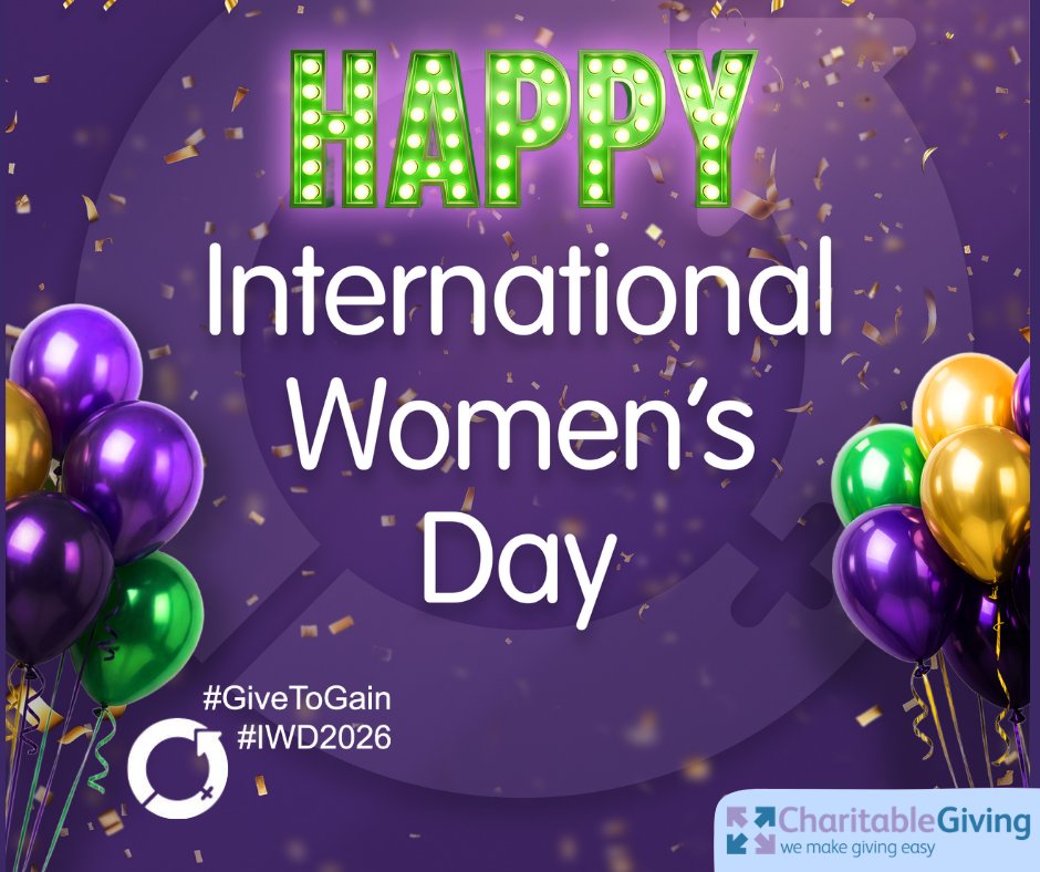 CharitbleGiving's tweet photo. Happy #InternationalWomensDay 🎉 This year's theme is #GiveToGain because when we give, we gain!  So many charities are working to support &amp; advance women's equality &amp; you can donate via #PayrollGiving! Help to make #IWD2026 one of the biggest giving days of the year! @womensday https://t.co/3nnoMuljGi