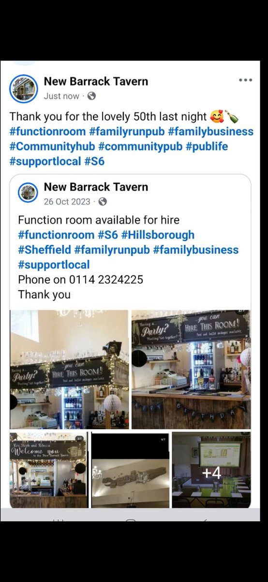 NewBarrack's tweet image. Thank you for the lovely 50th last night 🥰🍾🫶  #functionroom #familyrunpub #familybusiness #SupportLocal #loveyourlocal #S6 #Hillsborough #Sheffield #traditionalpub #properpub #realalepub #realcider #communitypub #Communityhub