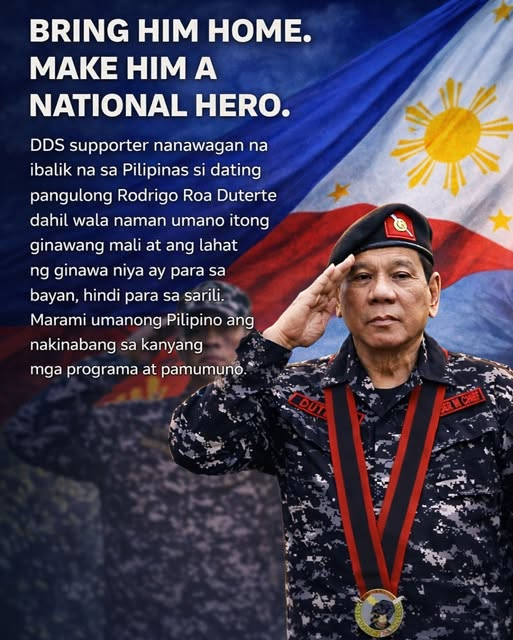 MasonRZambrano's tweet photo. History will be the one to judge him decades and centuries from now that once in our lifetime, We had a hero loved by millions and hated by a few. Betrayed, left to grow old and weak in a foreign land ALL BECAUSE HE LOVED AND FOUGHT FOR HIS COUNTRY AND HIS PEOPLE. 👊 https://t.co/mA19857x96