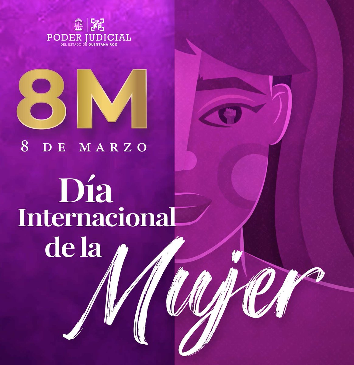 Este 8 de marzo, Día Internacional de la Mujer, en el Poder Judicial del Estado de Quintana Roo reconocemos la fortaleza, el compromiso y la contribución de las mujeres en todos los ámbitos de la vida pública y social.

#8M #DíaInternacionalDeLaMujer #Igualdad #PoderJudicial