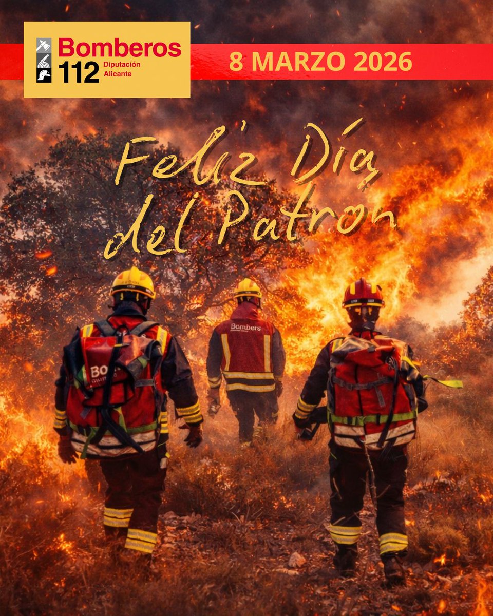Hui, 8 de març se celebra a Espanya Sant Joan de Déu, patró dels bombers.
Felicitats a tots els companys i companyes que formen part dels diferents servicis de bombers del nostre país, pel seu compromís, vocació i servici a la societat #SempreAlTeuCostat