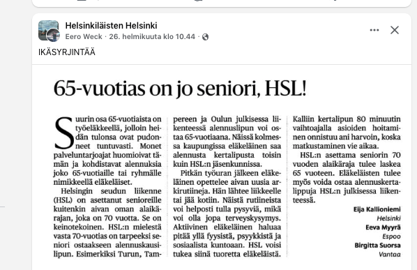 KorhonenMla's tweet photo. Täällä ei ole senioreille mitään alennuksia.
#Hyvinkäänliikenne #Hyvinkää #seniorit #paikallisliikenne https://t.co/cK2ivARUSL