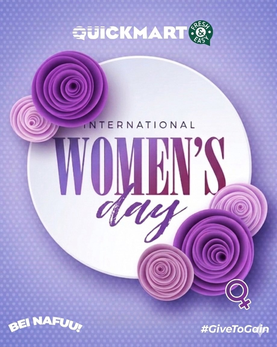 QuickmartKenya's tweet image. Here’s to the women who inspire, uplift, and lead with love, today and always, we honor you. 

Happy International Women's Day! 🌸 

#InternationalWomensDay 
#BeiNafuu 
#FreshAndEasy