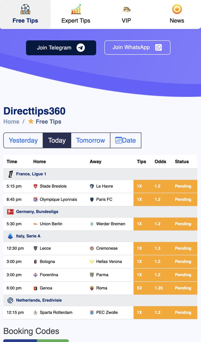 directtips360_'s tweet photo. Today’s tips have been updated on https://t.co/tQ9IfF46O2 🔥

Visit now to get the latest Free, Expert, and VIP tips.

Don’t forget to share with friends and position yourself properly today.

👉 https://t.co/tQ9IfF46O2

#DirectTips360 #FootballTips #bettingpicks   #bettingtips https://t.co/g6oth1YMC2