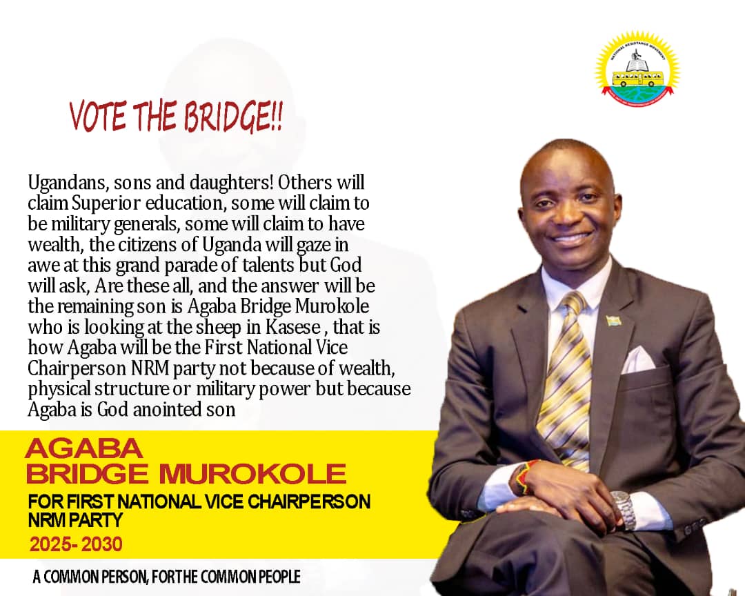 agaba_bridge's tweet photo. I wish to extend my heartfelt appreciation to the resilient people of Kasese. Since 1921, when conflict first shaped the political history of our region, Kasese was long known as an opposition stronghold. Today, history has been rewritten. For the first time, Kasese has overwhelmingly voted for all six NRM Members of Parliament, marking a remarkable shift of mindset and unity under the leadership of the National Resistance Movement.
I thank the vibrant Uganda Gen Z and the respected elders’ forums across the country for the unwavering support you extended to my candidature for First National Vice Chairperson of the NRM. Your trust, encouragement, and belief in youth leadership continue to inspire my commitment to serve our nation.
I also extend my deepest gratitude to His Excellency Yoweri Kaguta Museveni, and the leadership of National Resistance Movement, for appointing me as Commissioner for Poverty Eradication Operations – Wealth Creation. I receive this responsibility with humility and dedication.
Today, the only remaining “gorilla war” we must fight as a nation is the war against poverty. Through unity, discipline, and hard work, we shall win this struggle and transform livelihoods across Uganda.
However, I acknowledge the concerns raised by many patriotic citizens and young cadres regarding the delay in deployment. The youth of our nation remain eager and ready to serve, and they continue to look forward to the promised office from the Head of State.
Let us remain calm, patient, and united as one team as we work together for the prosperity of our beloved Uganda.
For God and My Country. 🇺🇬
@AnitahAmong @BalaamBarugahar @emmanuel_dombo @TodwongR @cdfupdf @AntiGraft_SH @StateHouseUg @mkainerugaba @MwesigyeFranks @kamukamafredie @Mwijukyeivan @AAAMustShine @NRMOnline @Plumedia1 @Onc_nrm1 @dem_opondo @norbertmao