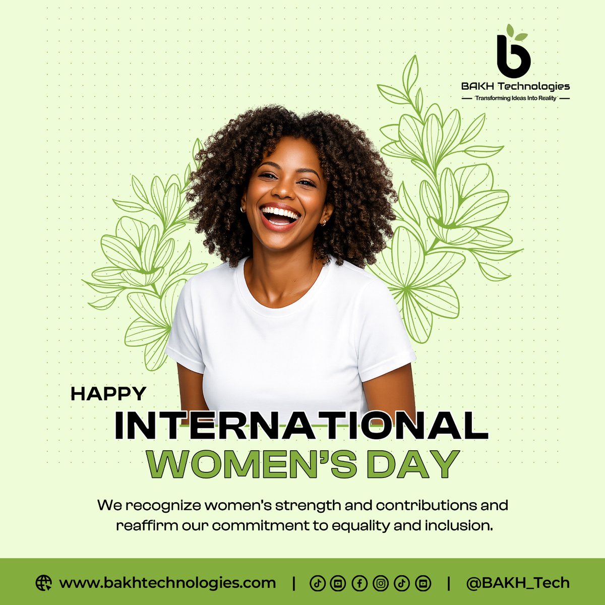 BAKH_Tech's tweet photo. 💚 Let's celebrate women's achievements together! 

Who is a woman in your field you admire?

Share and tag them!  

#IWD2026 #WomenInTech #BAKH #InspireInclusion https://t.co/ZYE1KIBJu4