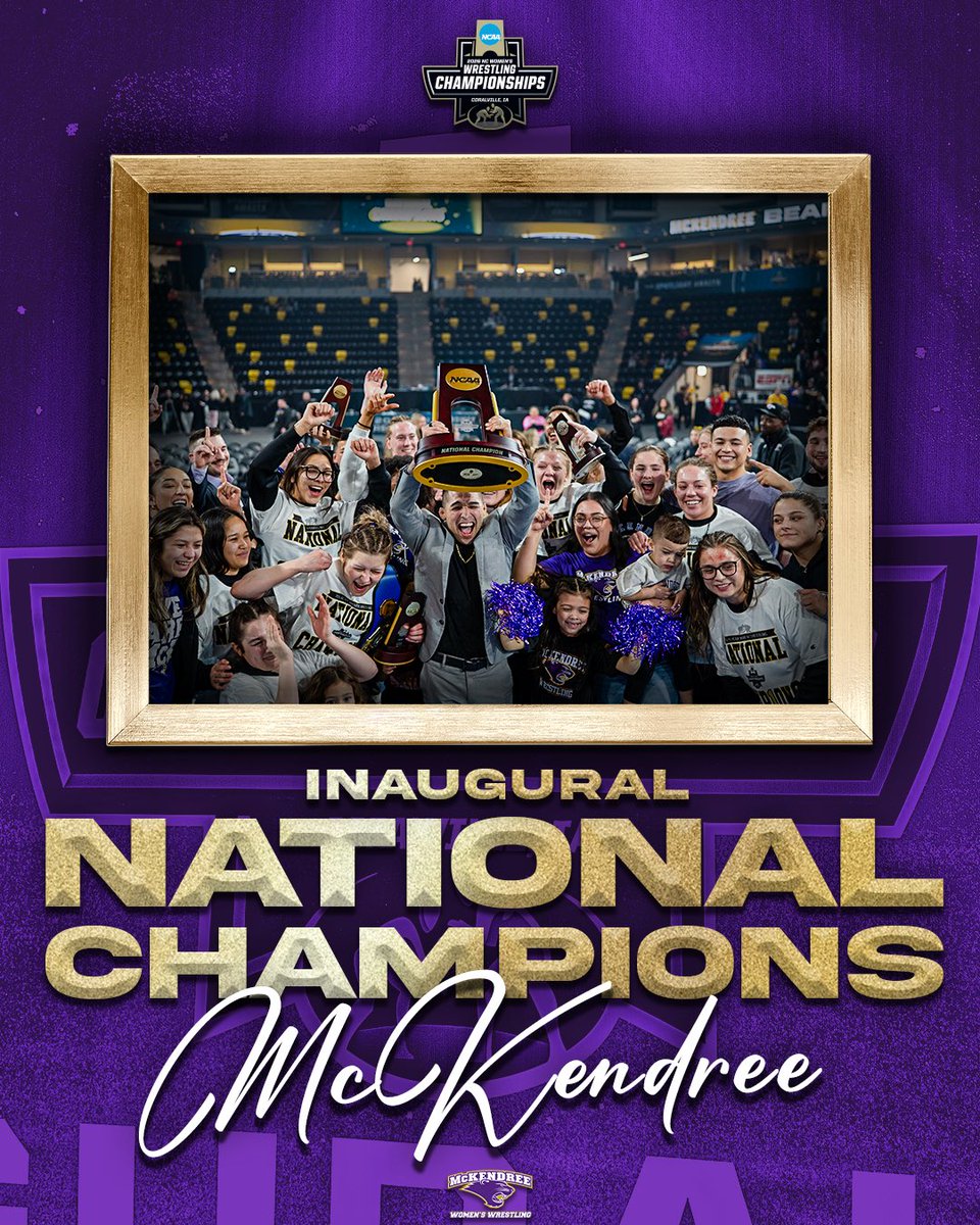 INAUGURAL. NCAA. NATIONAL. CHAMPIONS.

Purple Reigns. 
#WeAreMcK #THEFAMILY