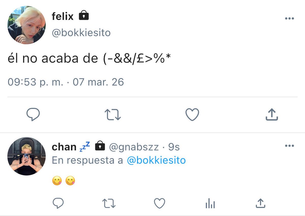 gnabluvs's tweet photo. provocaciones | chanlix au!

Después de que flx deba salir del país para cumplir con su agenda individual, chn decide molestarlo con un video solo para probar un punto.

Debió haber sabido que dos pueden jugar ese juego.

¿Quién será el primero en ceder a las provocaciones? https://t.co/a5v5pRDhfO