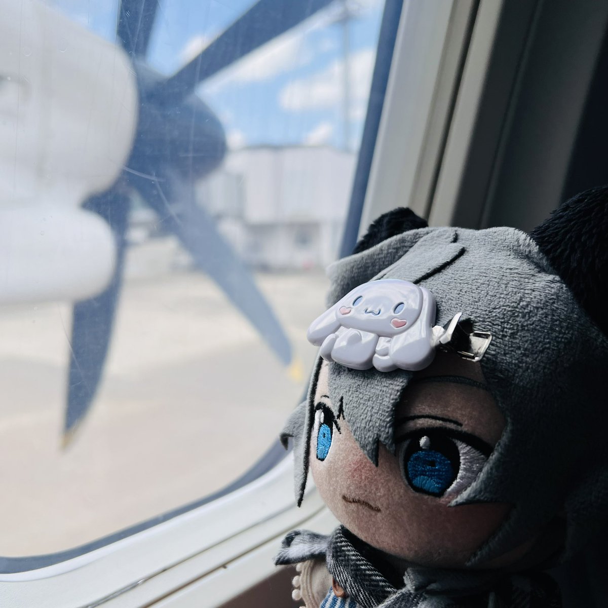 ごらん、にきぬ   プロペラ式だよ   にきぬは初めて見たね