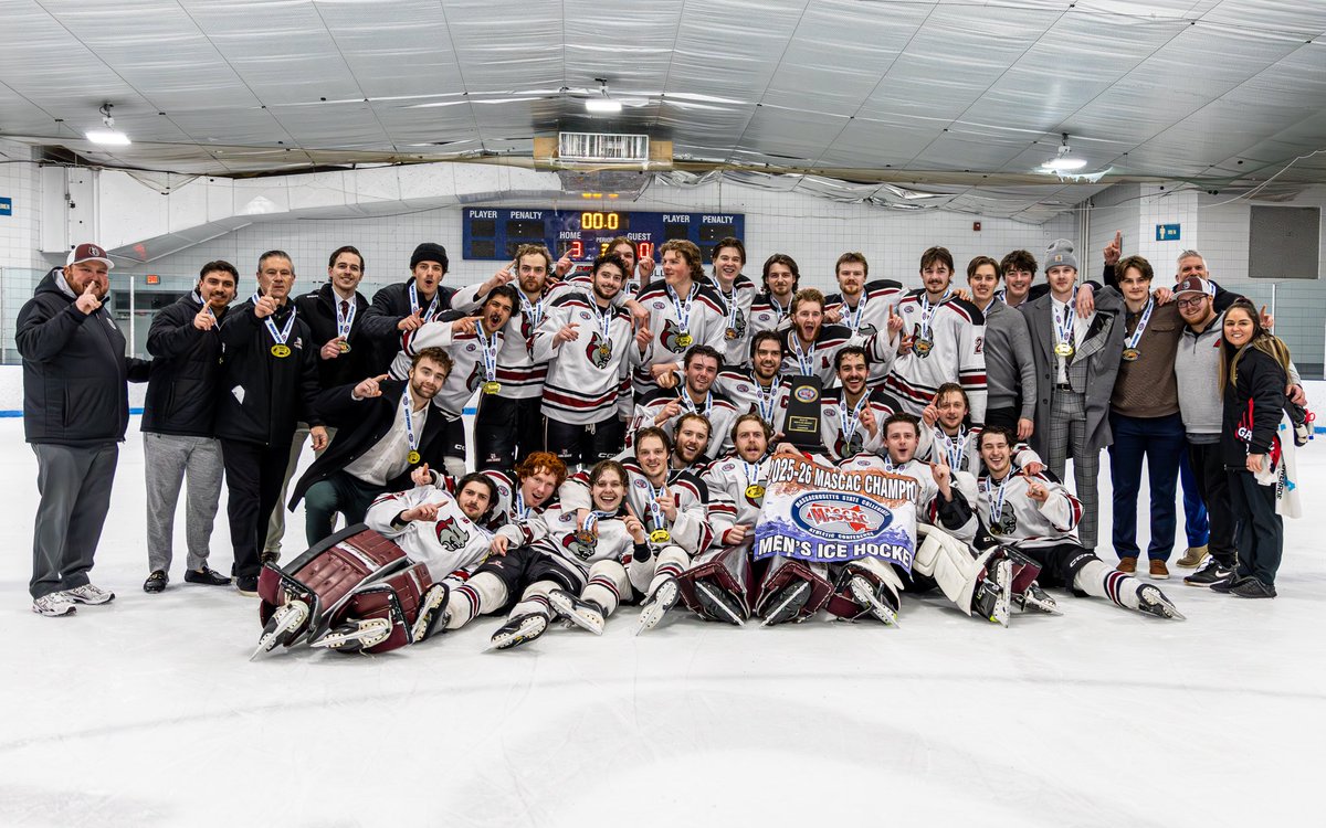 goAMCATS's tweet photo. Your MASCAC Champions! 🏆

Matt Hennessey earns Game MVP after a standout performance in net, stopping 48 shots to secure the shutout victory!

#goamcats | #defendtheden https://t.co/X2q86vI84Z