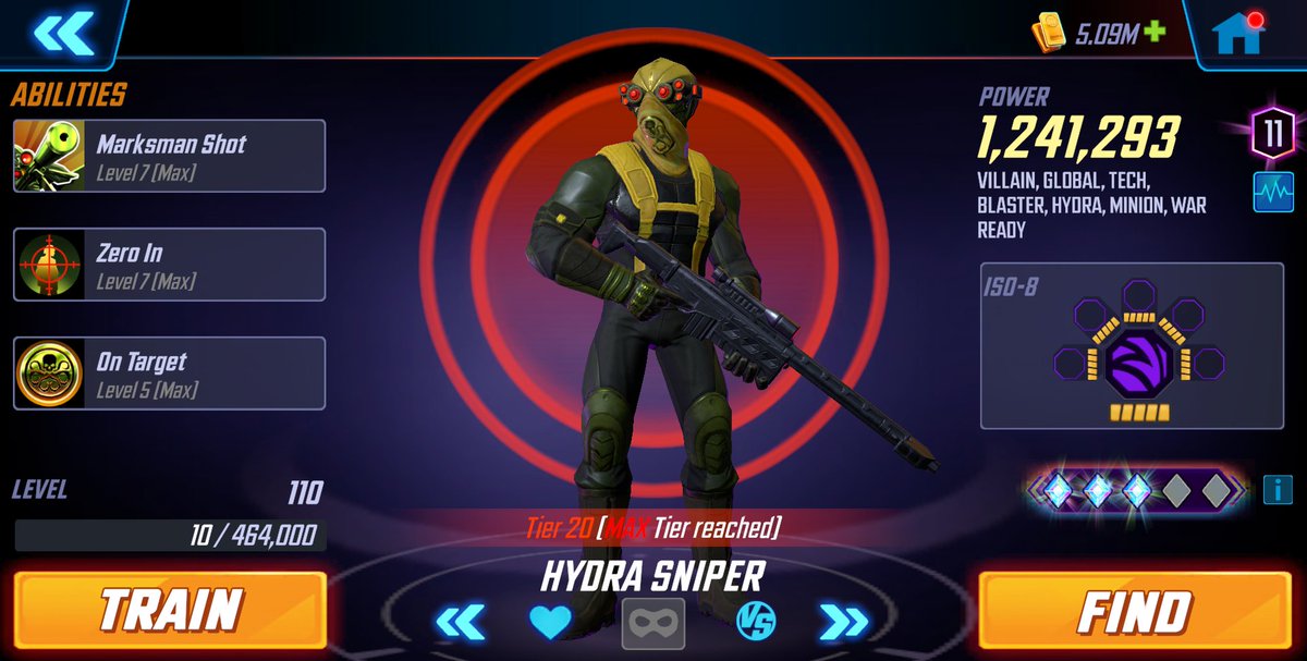 vynora897's tweet photo. Maxing out the best character in #MarvelStrikeForce 

@scopely When are the 5 diamond minion offers going to be available?

#5diamondminions #MSFEnvoyMember #ScopelyInfluencerSquad https://t.co/kIT1BdNq4S