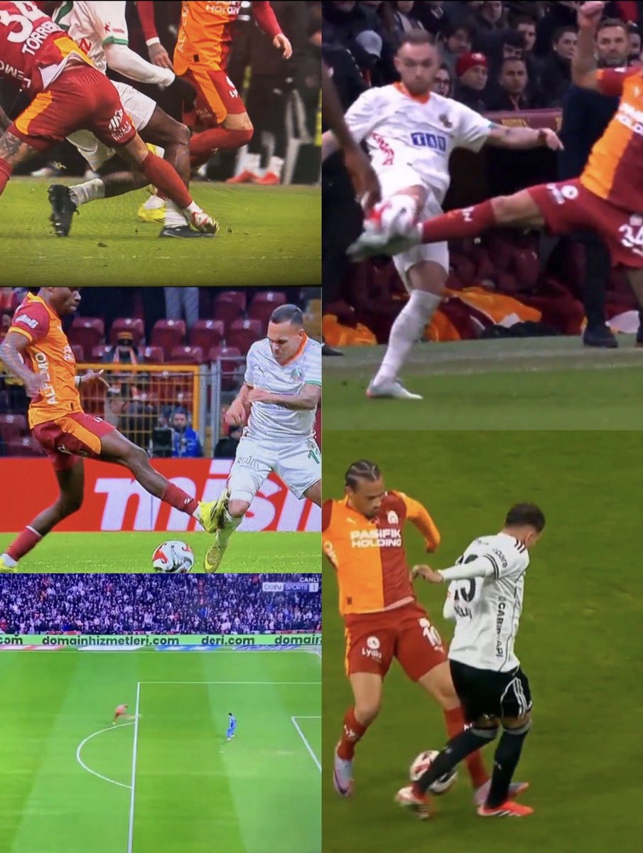 Hakemler, Galatasaray’ın son 2 haftada 5 kırmızı kartını es geçti..
Toreira,Singo,Sane(Asllani pozisyonu) ve Osimhen’e önce  Ersin’in pozisyonun da sonra da düdük çaldıktan sonra ikinci sarıdan kırmızı çıkmadı.Daha ne olması lazım..