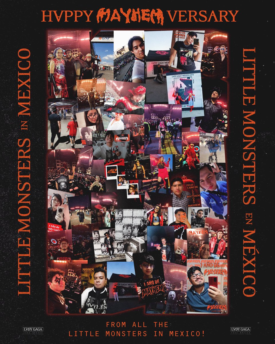 LilMonstersMex's tweet image. Happy 1 year #MAYHEM from all the Little Monsters in Mexico 🇲🇽💥🦇✨🖤🤟🏻 | Celebramos el primer año del álbum ganador al premio Grammy con los Monsters que nos hicieron llegar su foto ! Muchísimas gracias ✨🥹✌🏻 #PawsUp recuerden… MONSTERS NEVER DIE ! • #LMX