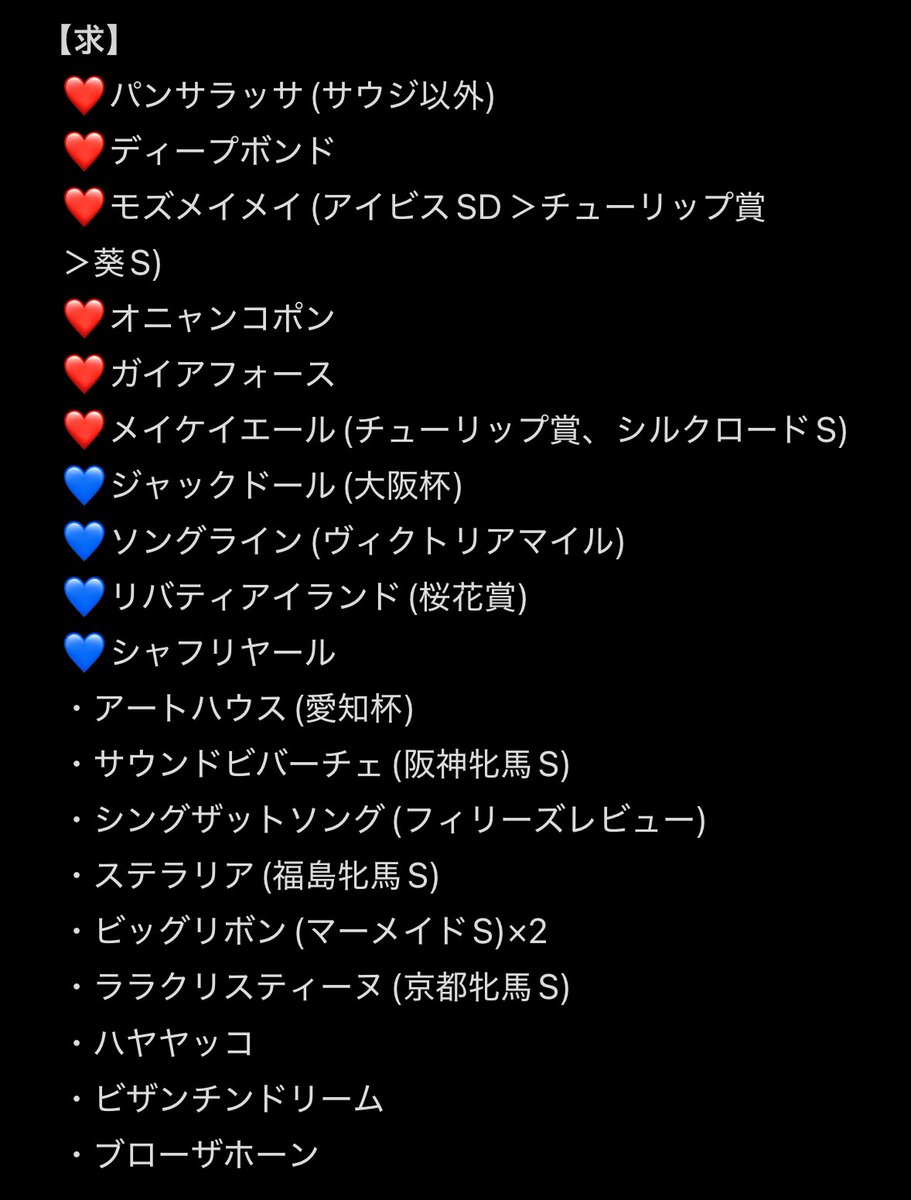 yu510na's tweet photo. 【交換・譲渡】アイドルホースミニコレクション ミニコレ

譲) 1枚目

求) 2枚目
❤️💙＞他＞無印のみ定価(+送料)

◎◆は💙、★は❤️or💙との交換のみ
◎郵送交換は❤️or💙含めない場合2点〜
◎譲渡は〜Vol.38は各300円、Vol.40以降は各400円 https://t.co/b0meK6L0EB