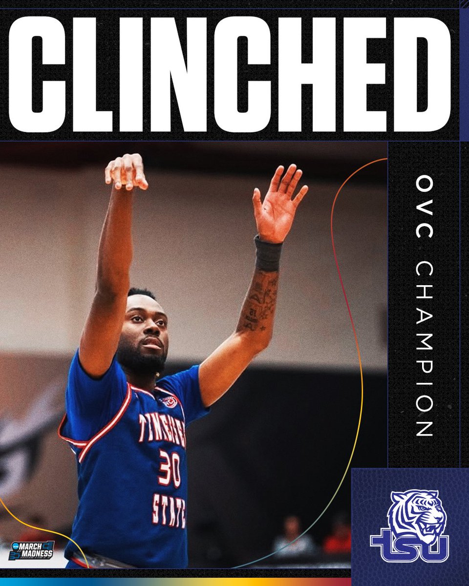 MarchMadnessMBB's tweet image. TENNESSEE STATE IS BACK IN THE BIG DANCE 🔥 #MarchMadness

For the first time since 1994, the Tigers return to the NCAA Tournament! 🐅