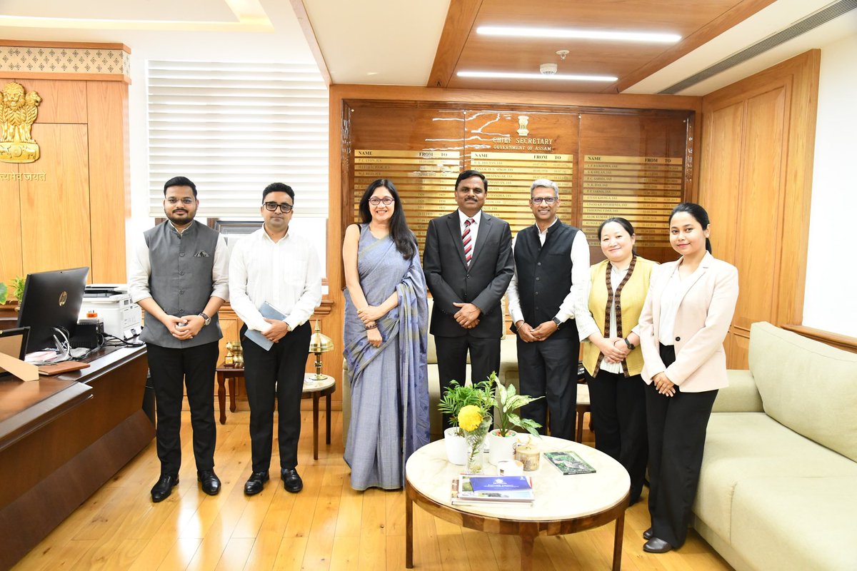 CSAssam_'s tweet photo. Held a meeting with the Chief Executive Officer of Invest India, Smt. Nivruti Rai, and her team to discuss opportunities for promoting investment and Foreign Direct Investment (FDI) in Assam.

During the meeting, Smt. Rai shared a brief overview of Invest India, the National Investment Promotion and Facilitation Agency of the Government of India under the Department for Promotion of Industry and Internal Trade (DPIIT), Ministry of Commerce and Industry. The agency serves as the first point of contact for global and domestic investors and provides end-to-end support across the investment lifecycle.

I highlighted that Assam is actively seeking investments across multiple sectors. Defence, aerospace and pharmaceuticals are among the priority sectors, while tourism, agriculture, petrochemicals, semiconductors and hydropower also offer strong potential to attract Foreign Direct Investment in the State.

Also emphasised that Assam is increasingly drawing the attention of investors due to its improving infrastructure, strategic location in the North East etc.

It was agreed that Invest India and the Assam Government to jointly work on a few aspirational sectors for attracting FDI initially and decided to:

(a) Hold a brainstorming session in the next two months to develop a visioning plan for Assam to attract FDI and to anchor India in it’s economic partnership with ASEAN countries as part of the Act East Policy.

(b) Secondly, jointly explore FDI opportunities in value chain opportunities for sectors like Electronic Systems Design Manufacturing  (ESDM) around the Tata OSAT plant in Jagiroad.

@himantabiswa 
@CMOfficeAssam 
@CimGOI 
@DPIITGoI 
@rnivruti 
@investindia 
@TataElectronics