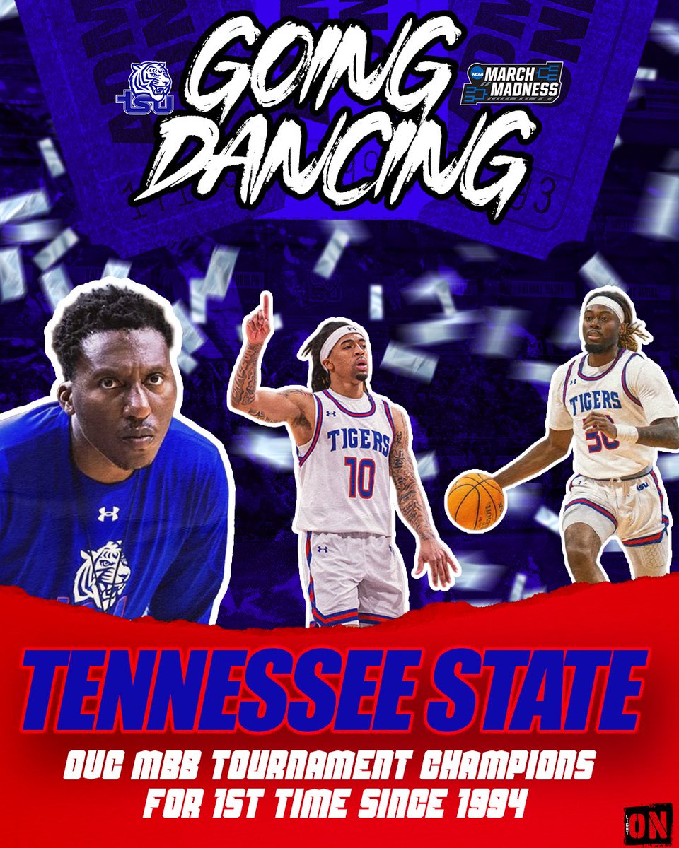 LightOnSports's tweet photo. Tennessee State has punched a ticket to the NCAA Tournament for the first time since 1994. 🐅

First-year head coach Nolan Smith and the Tigers are OVC Tournament Champions. 🏆

They set the record for the most points scored and the largest margin of victory in an OVC Championship Game, defeating Morehead State 93-67.

#RoarCity @TSUTigersMBB
