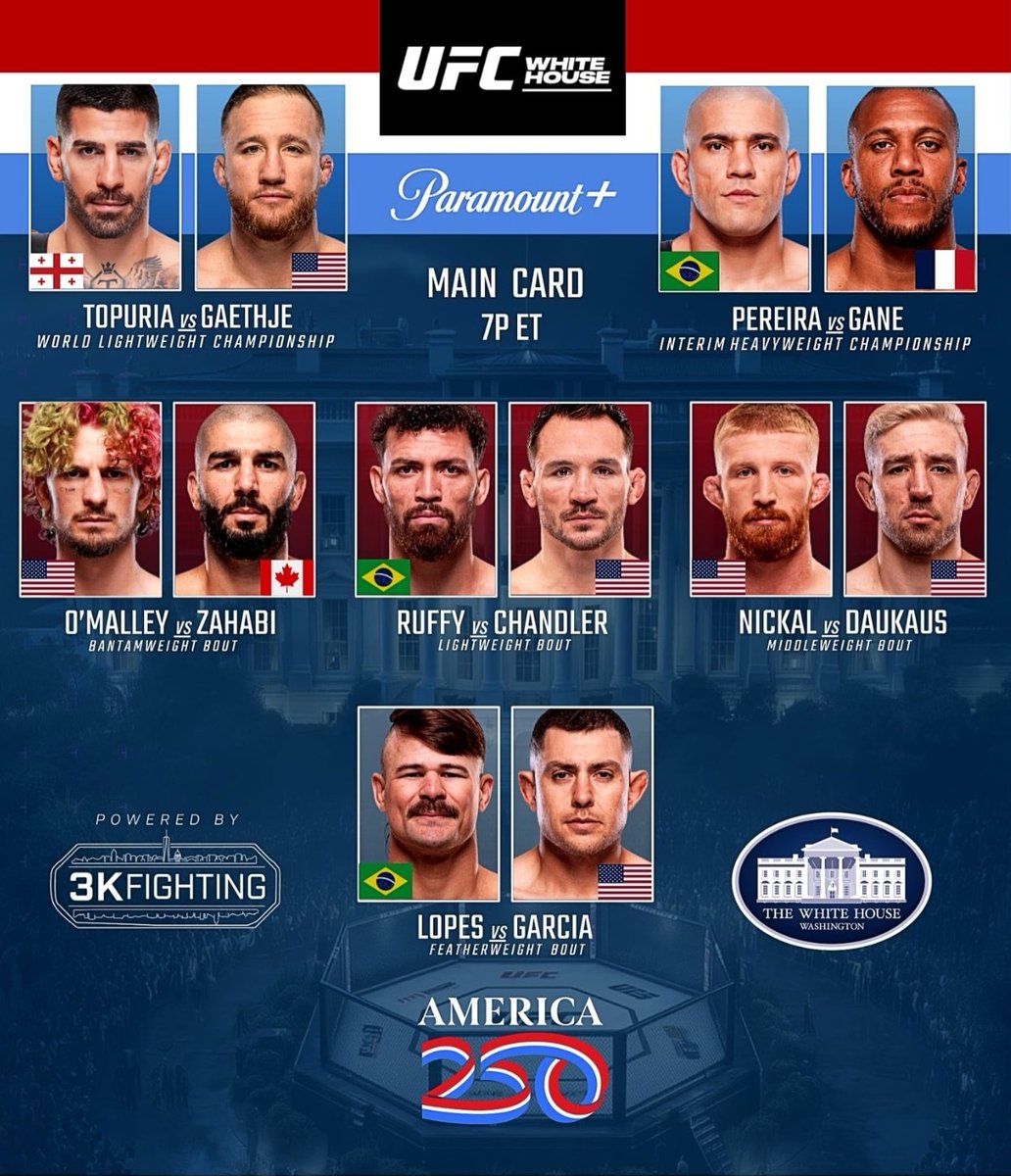MMASINLIMITES's tweet photo. ✍🏻 Puntúa la cartelera del 1 al 10, y justificalo si quieres.

#UFCWhiteHouse https://t.co/3WQg29OD43