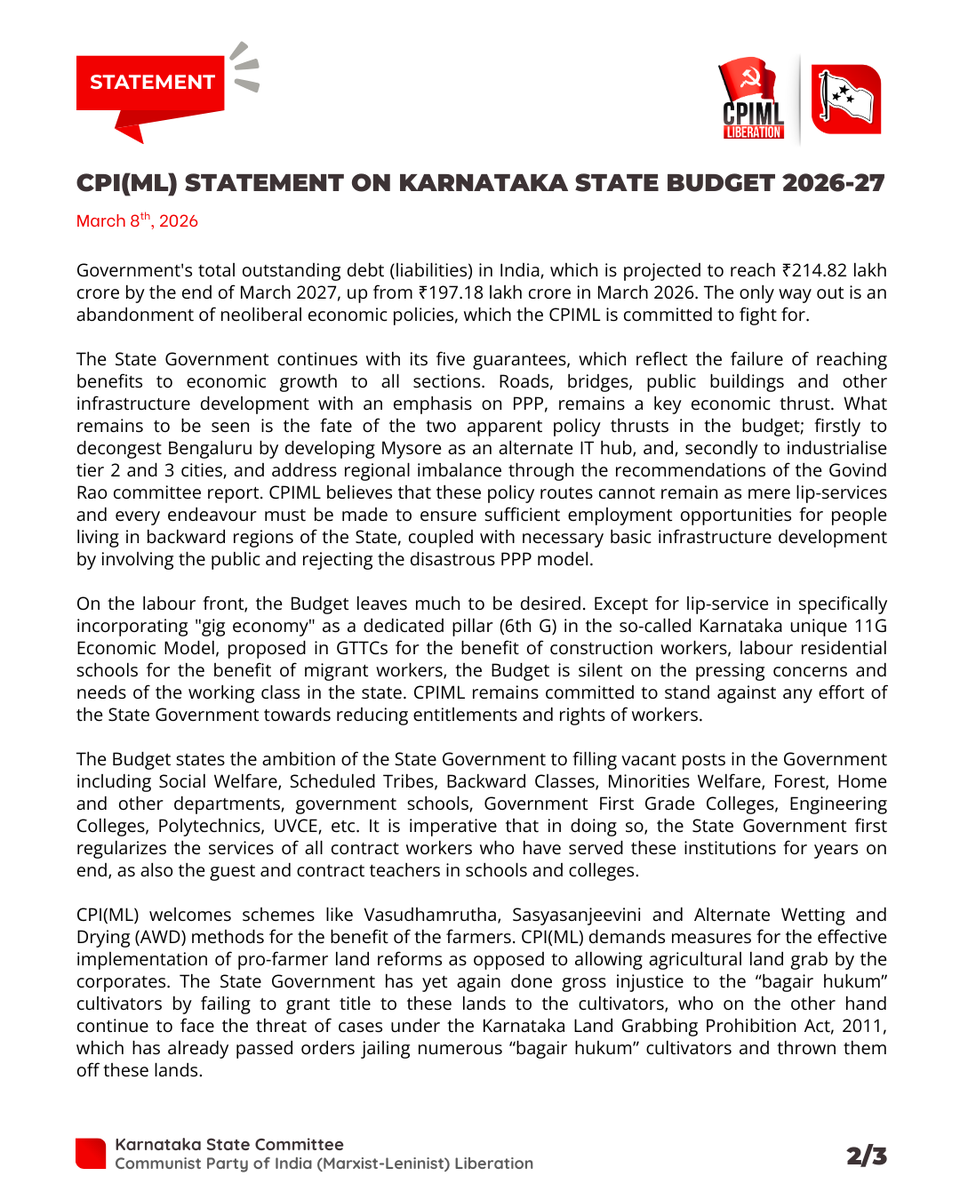 CPIML Liberation Karnataka tweet media