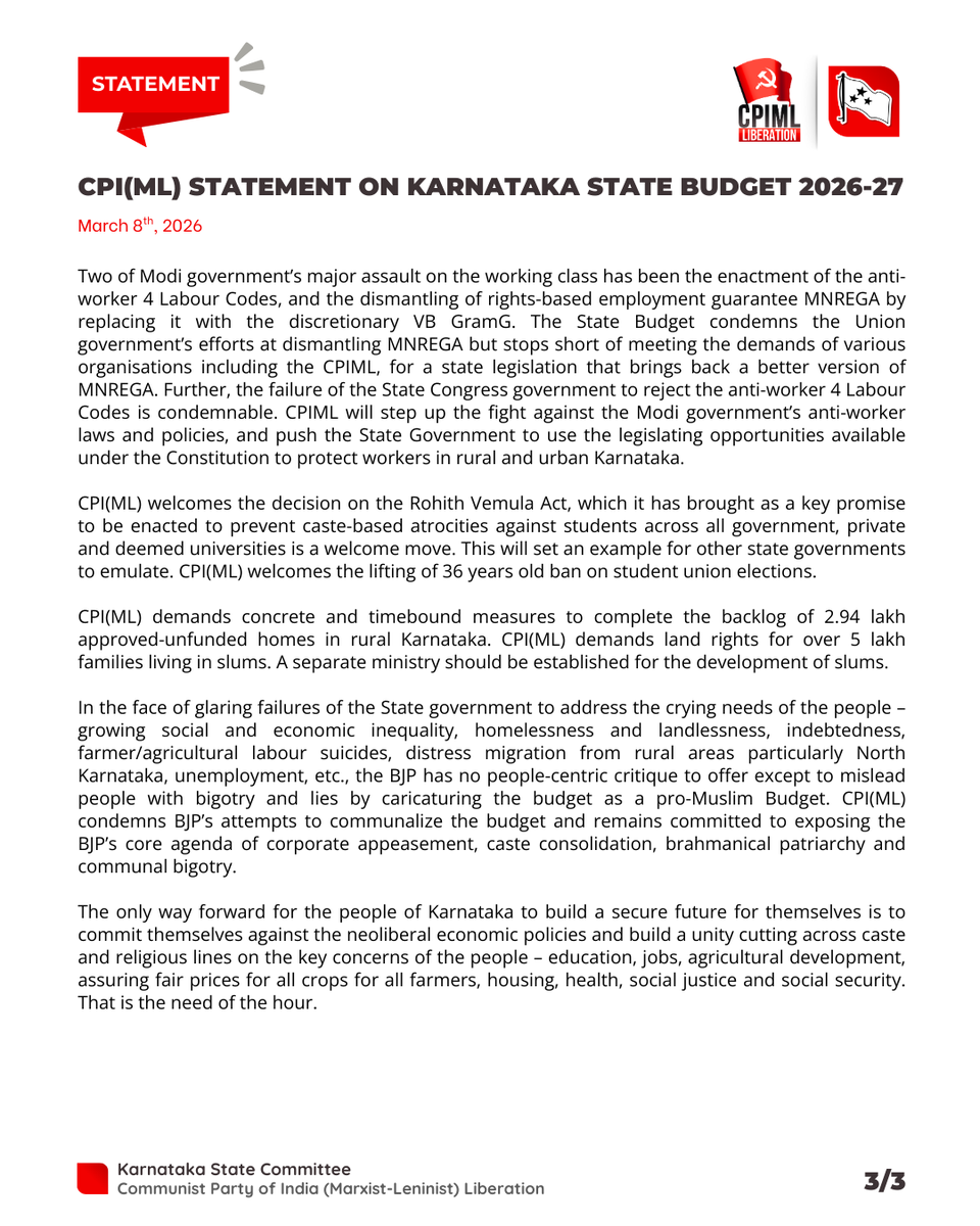 CPIML Liberation Karnataka tweet media