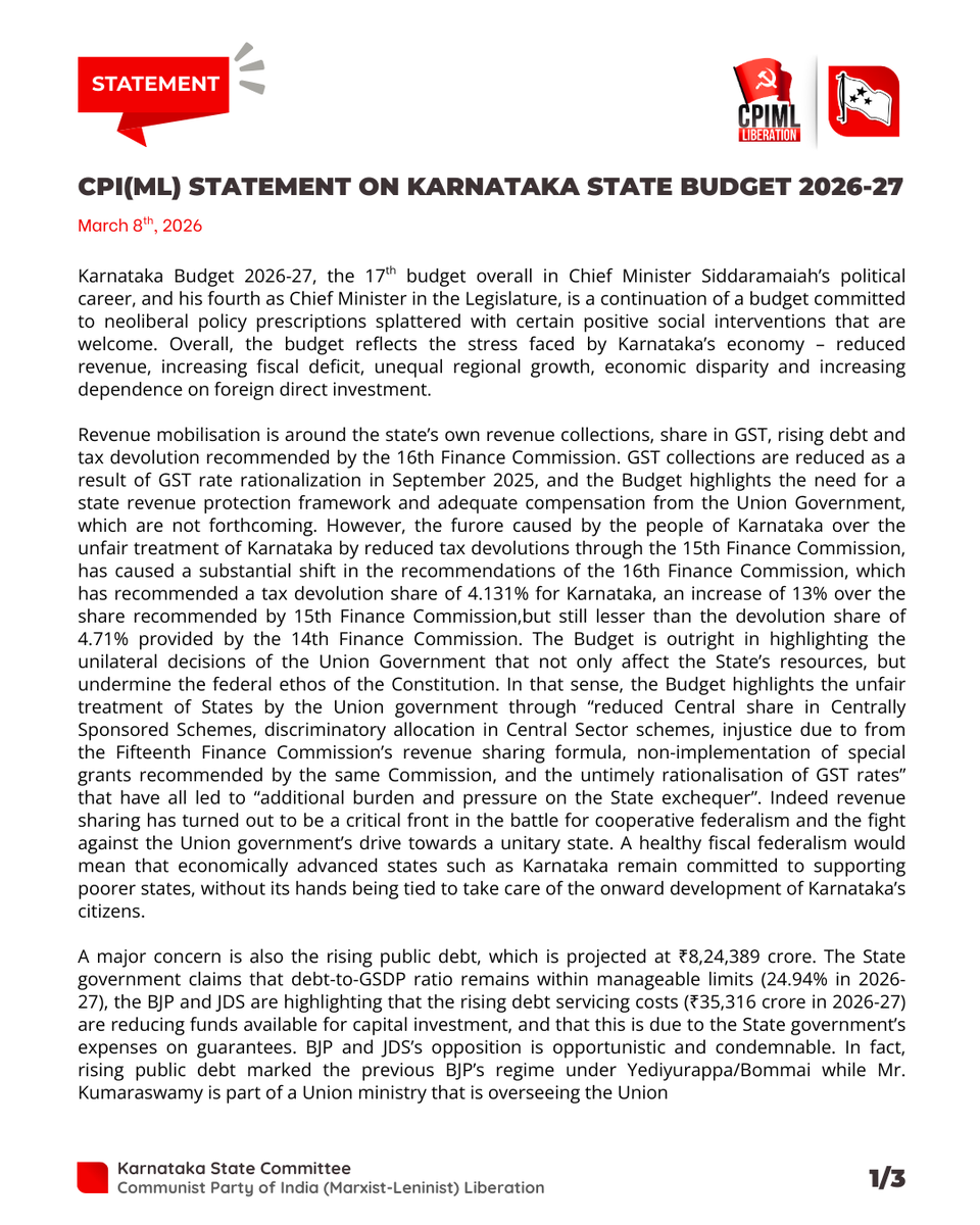 CPIML Liberation Karnataka tweet media