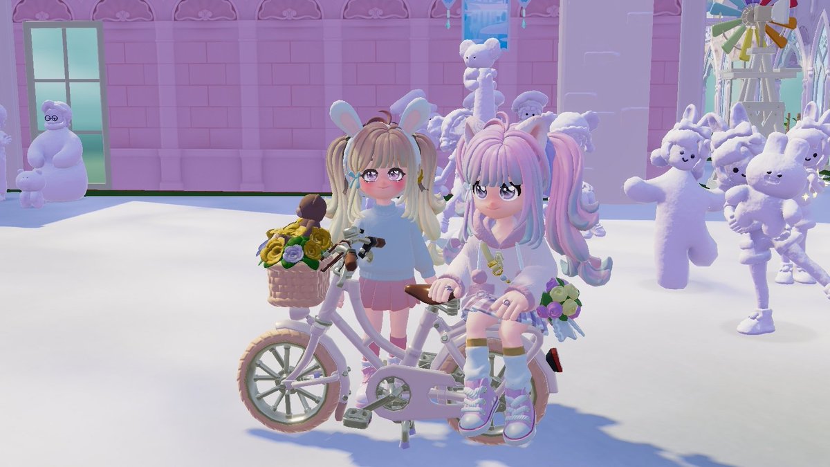 ハートピア
そらいぬさんが小さな箱を下さいました。
あけてビックリ！？
中からどうやって収納されてたのか解らない大きな自転車が飛び出しました♪

めちゃくちゃ可愛い自転車に
そらいぬ様号と名付け、うさぎ家の家宝にして大切に使います！
