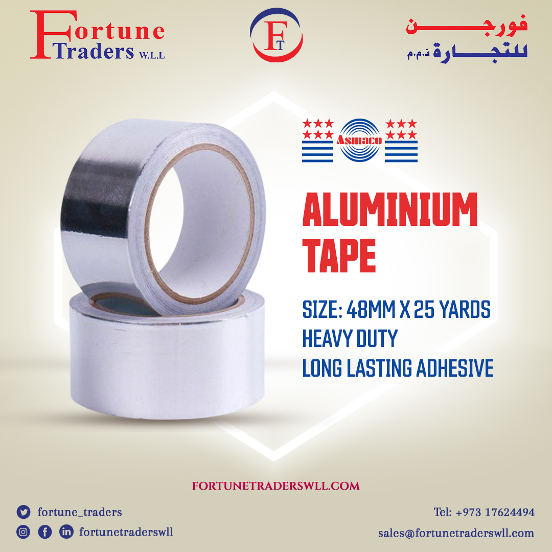 fortune_traders's tweet photo. Seal, insulate, and protect with Asmaco Aluminium Tape 🛠️

Ideal for HVAC applications, insulation, duct sealing, and general maintenance.

📞 +973 17624494 | 📩sales@fortunetraderswll.com

#Asmaco #AluminiumTape #HeavyDutyTape #IndustrialSupplies #HVACTools #InsulationSolutions https://t.co/bcCjcdMqrC