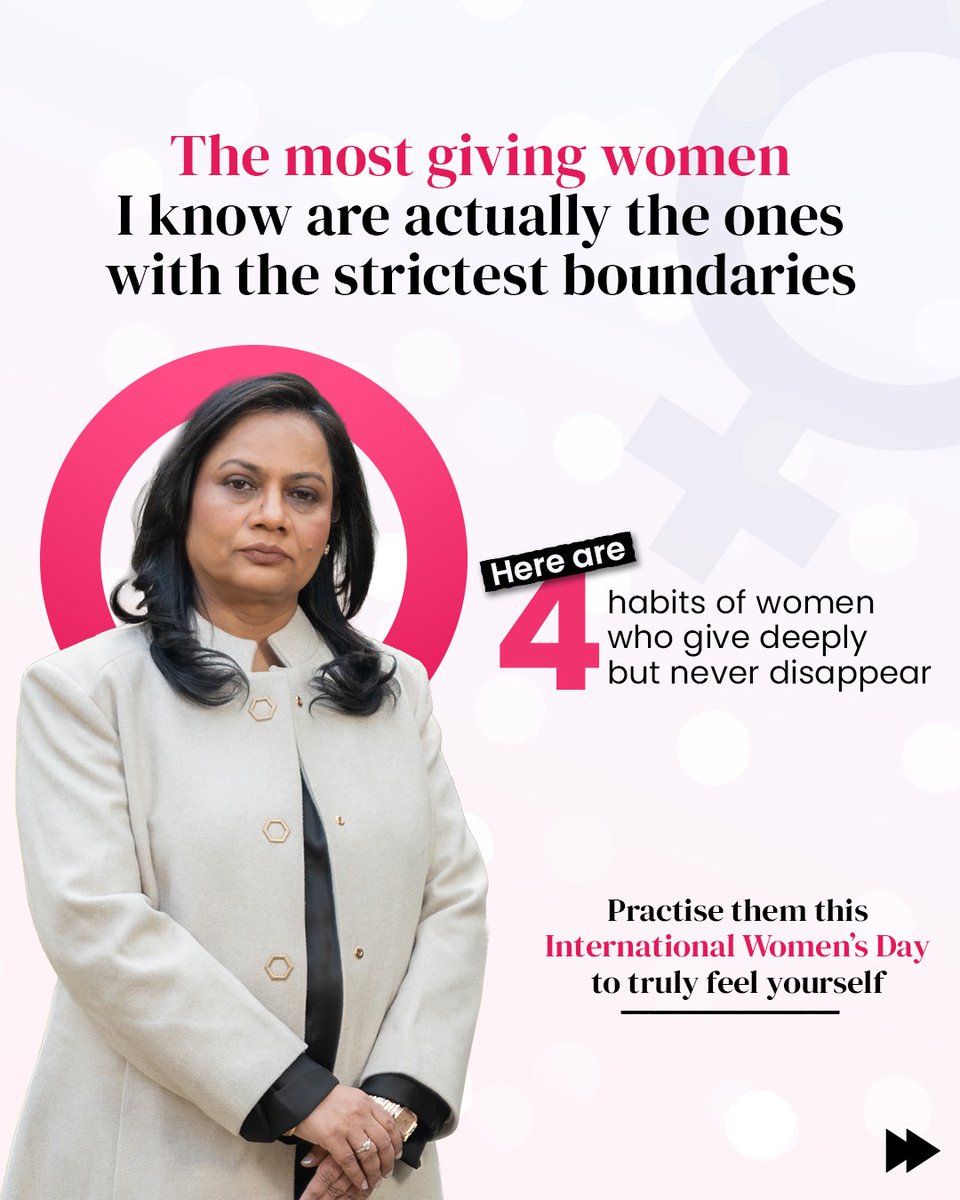 neelimaasona's tweet photo. This International Women's Day, find your balance. Stop performing strength and start protecting your strength.
#EmotionalIntelligence #WomensDay #HappyWomensDay #YouthMentor https://t.co/dZcVy5sGw2