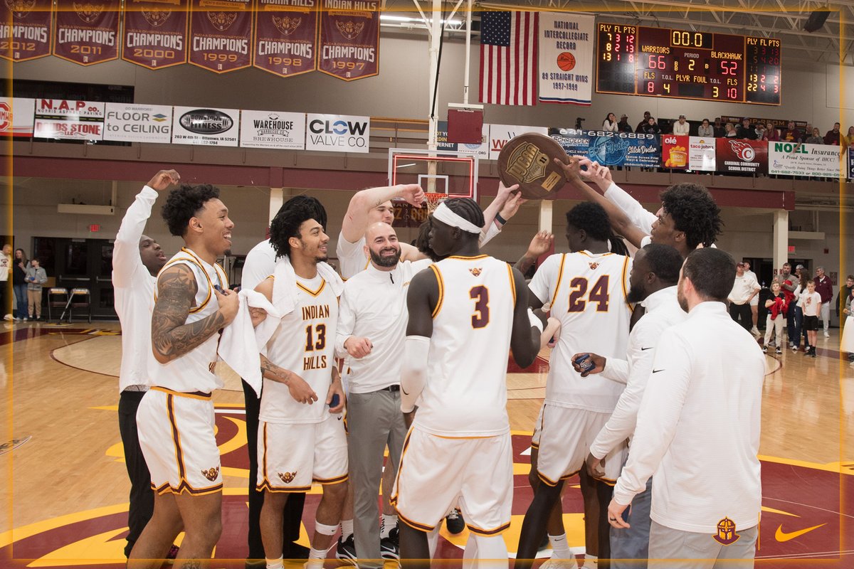 IHCCAthletics's tweet photo. REGION ELEVEN CHAMPS!  No. 2-rated @ihccbasketball defeated rival @BlackhawksMBB, 66-52, tonight in front of a raucous crowd at the Hellyer Center to earn the program’s 22nd Region 11 Tournament Championship.

The Warriors, now 29-2 overall, will advance to host next Saturday’s @NJCAABasketball North Central District Championship, where an automatic bid to the NJCAA D1 Men’s National Championship will be on the line. 🏀 🏆

#WeAreWarriors | #WarriorNation