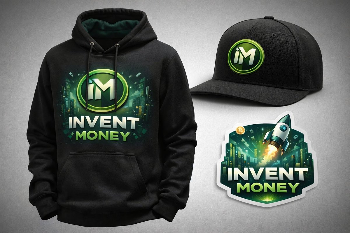 Cryptownx's tweet photo. My Invent Money merch concept 🔥

Clean black hoodie with neon green IM logo, matching cap, and a rocket themed sticker that represents growth and launching into the future of earning.

Something I would actually wear in public.

@InventMoneyApp  #InventMoney https://t.co/6ZVaFFhPGp