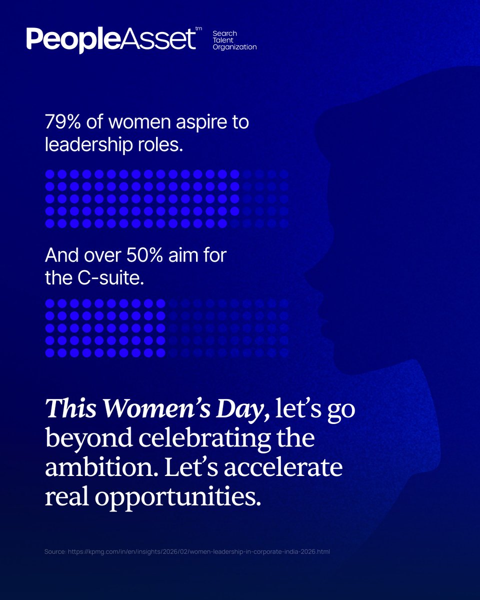 PeopleAsset's tweet photo. This International Women’s Day, let’s not restrict ourselves to applauding progress. Instead, let’s focus on creating real impact by reassessing talent strategies, building equitable opportunities, and expanding visibility.

#InternationalWomensDay #IWD #Leadership #PeopleAssetInc #PeopleAsset #PeopleAssetTalentAdvisory