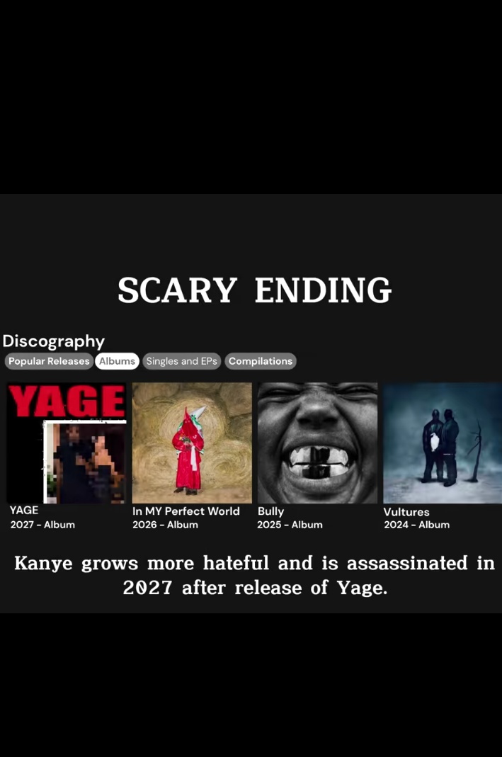 Estaba viendo videos esos de ending de la vida de Kanye pero por qué casi siempre ponen a YAGE ni siquiera era algo serio 😭✌️