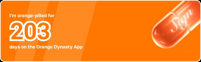 I've been Orange-Pilled and Seeing Signs for 203 days 👀🧡🐉.Join the app and be a better version of yourself!
orange.sign.global/app?user=M9VR7…