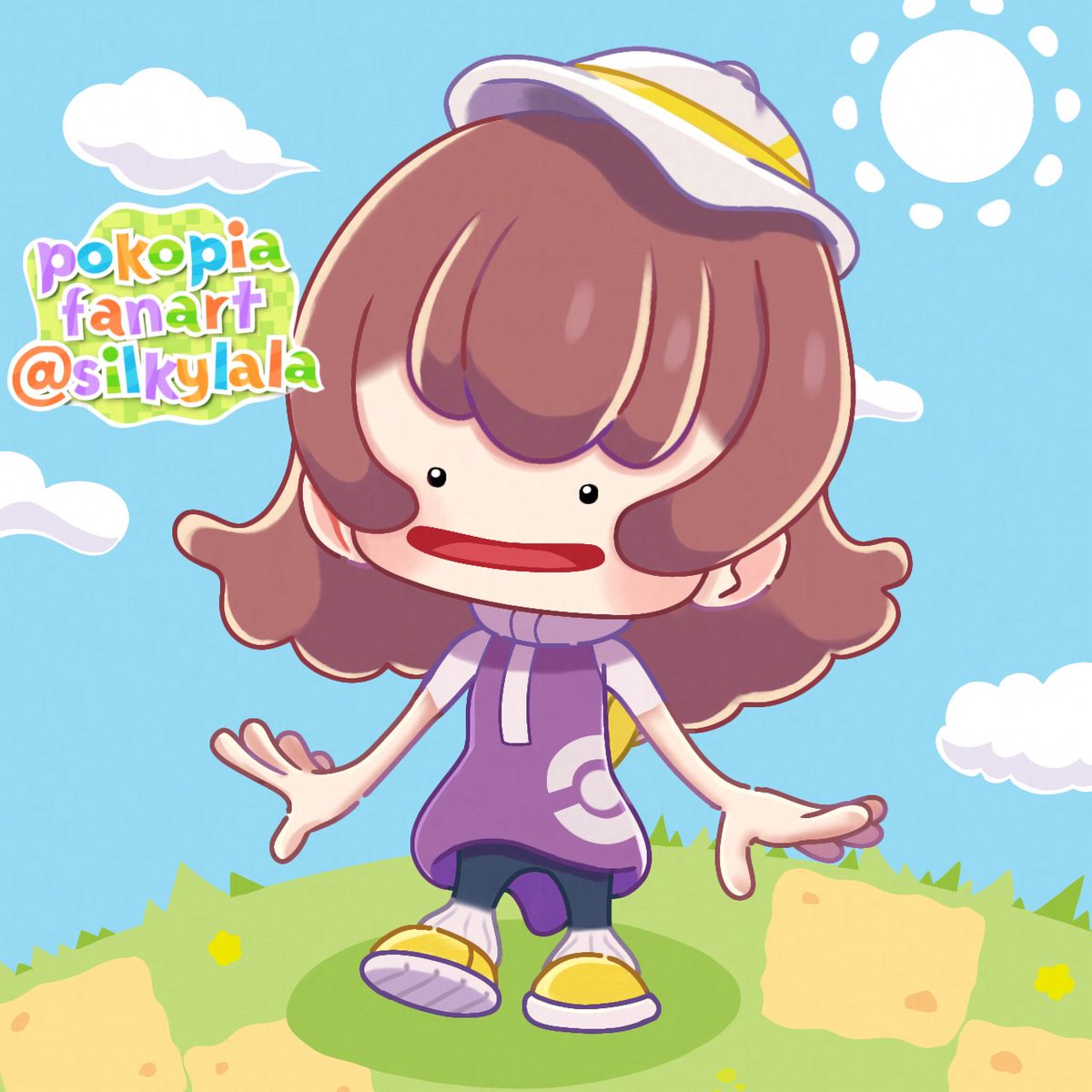 No puedo jugar pokopia pero puedo dibujarme como en el juego 🫡✨