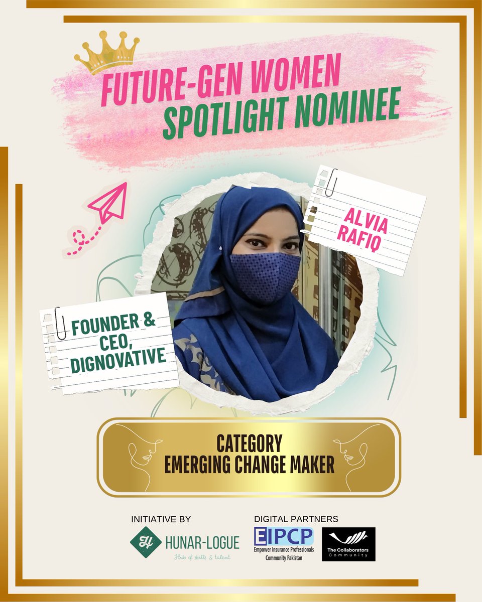 HunarLogue's tweet photo. Alvia Rafiq – Emerging Change Maker

Founder &amp; CEO of Dignovative and marketing leader recognized for OlymTech Season 2 with Tech20four Pvt. Ltd. Passionate about empowering communities, mentoring women, and building innovative digital brands.

#InternationalWomensDay #IWD2026 https://t.co/lWhyyQmVKH
