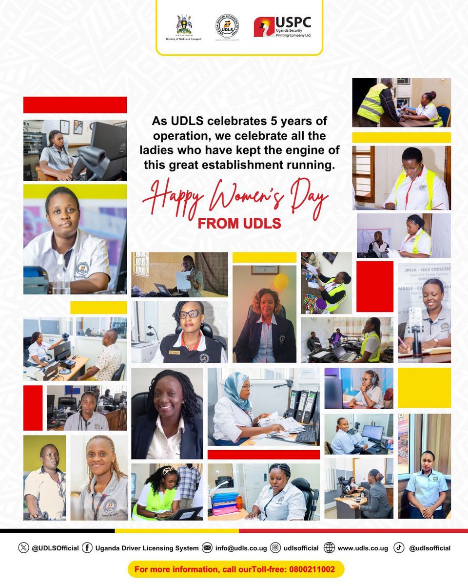 UDLSOfficial's tweet photo. To all the women across our seven locations and throughout Uganda, wishing you a joyful Women's Day. 

#HappyWomensDay 
#DriveSafelyWithUDLS https://t.co/MbPWAbh0xH