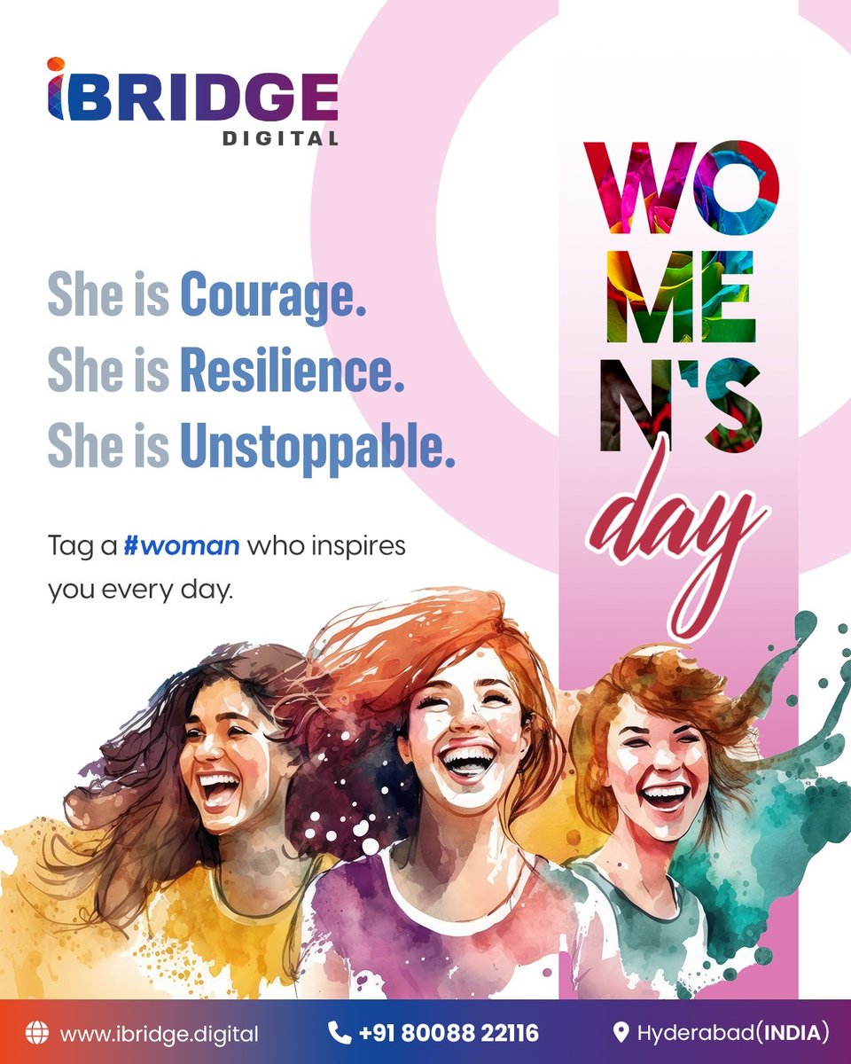 digital_ibridge's tweet photo. Today, we celebrate the strength, determination, and endless inspiration that women bring to our lives and the world around us.💜

🔹Grow Your Business with Us https://t.co/ptlAYDKsz9
Contact Us 📞+91- 80088 22116

#iBridgeDigital #InternationalWomensDay #WomenInspiration https://t.co/7Ez7w90FeF