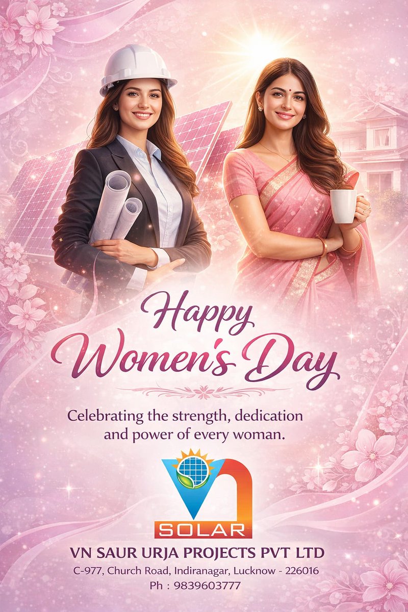 VNSolarPower_'s tweet photo. Happy Women's Day! 🌸 Today, I'm celebrating the incredible strength, dedication, and power of every woman. Let's shine bright and empower each other. ✨ Together, we can achieve anything! 💪💖
#WomensDay 
#WomenEmpowerment https://t.co/xR9AoEUCK8