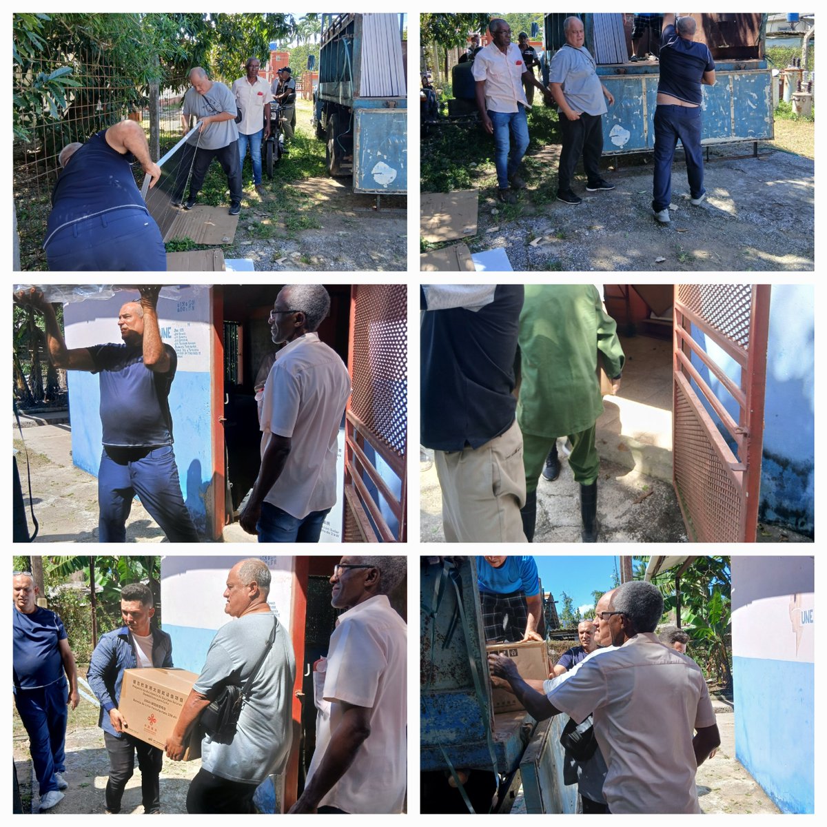 Con gran entrega trabajamos hoy desde el almacén de la OBE en el municipio de #Minas para hacer llegar los módulos de paneles solares a nuestras unidades de salud. #UnidosXCuba #UnidosParaTransformar #SaludMinas