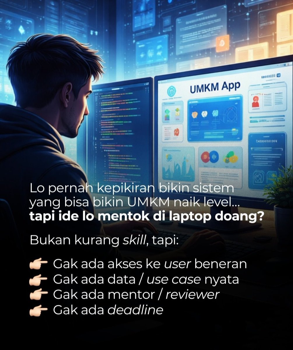 cidyrus's tweet photo. Bayangin kalau ide yang ada di kepalamu hari ini…
bisa jadi solusi yang dipakai banyak orang besok.

Mulai dari sini 👇
#digdayaxhackathon https://t.co/QdxaiGR7hs