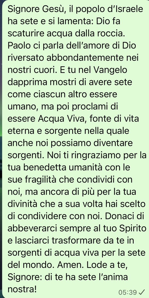 pregarelaparola's tweet image. #pregare la Parola di oggi:dissetarci per dissetare 💦
#VangeloDiOggi #vangelodelgiorno