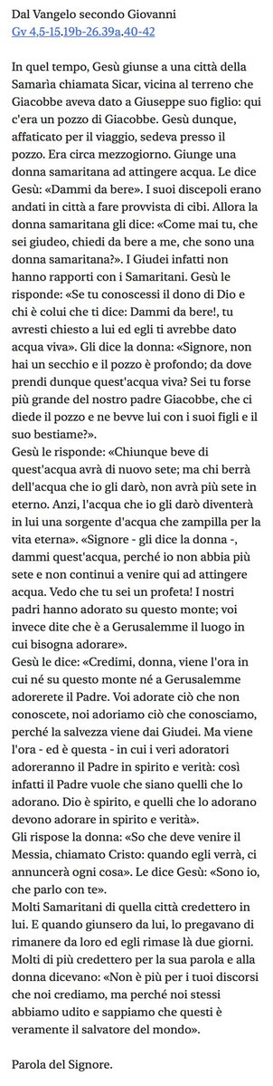 pregarelaparola's tweet image. #pregare la Parola di oggi:dissetarci per dissetare 💦
#VangeloDiOggi #vangelodelgiorno